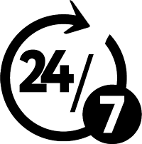24 7 Badge Black